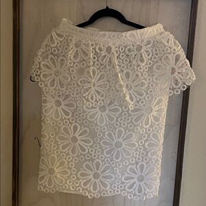 Rachel Parcell White Daisy Lace skirt